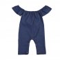 Summer Newborn Baby Girl Denim Romper Jumpsuit Off Shoulder Outfits Sunsuit Clothes 0-24M