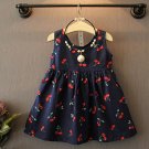 2018 Summer Toddler Girls Dress Casual Clothing Cherry Print Princess Baby Dress Cotton Backless Kid