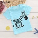 FHADST Fashion Baby 0-2 year Boys T shirt Short Sleeve Blue zebra Casual tees Kids Clothes Character