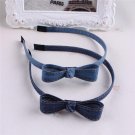 Hot Sale New Fashion Korean Jean Bowknot Hairbands Handmade Blue Denim Leisure Headbands Girls Women