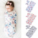Newborn Infant Baby Boys Girls Swaddle Blanket Baby Sleeping Swaddle Receiving Blankets Wrap Headban