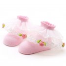 Baby Lace Cotton Socks Princess Baby Girls Toddlers Lace Ruffle Frilly Non-slip Cotton Ankle Socks