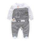 Fashion Casual Cute Unisex Baby Girl Boys Spring Summer Jumsuits Striped O-neck Baby Rompers