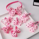 MISM 2017 1Set=7pc Kids Cute Dot Bow Tie Shape Hairpin Handmade Prefect Hair Clip Gift Set Bows Hair
