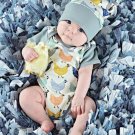 Cute Baby Boys Girls Clothes Cotton Bodysuits Jumpsuit Hat Cap Outfits Printed Cartoon Chick Baby Bo