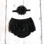 Baby Cotton Lace Bloomers Newborn Flower Headband Shorts Cute Baby Bottom Diaper Cover Toddler Girls