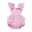 Pudcoco Sleeveless Cotton Pink Cute Newborn Baby Girl Lace Floral Romper Outfits Sunsuit Clothes 0-2