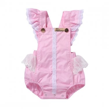 Pudcoco Sleeveless Cotton Pink Cute Newborn Baby Girl Lace Floral Romper Outfits Sunsuit Clothes 0-2