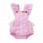 Pudcoco Sleeveless Cotton Pink Cute Newborn Baby Girl Lace Floral Romper Outfits Sunsuit Clothes 0-2