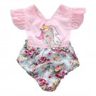 Infant Baby Girl Floral Unicorn Romper Jumpsuit Outfit Sunsuit Playsuit Children Toddler Girls Summe