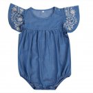 Toddler Kids Baby Girls Infant Clothes Bodysuits Denim Jumpsuit Outfit Cute Baby Girls Short Sleeve 