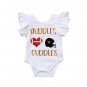 Newborn Baby Clothing Girl Letter Print Flying Sleeve Bodysuit Jumpsuit Summer Casual Outfits Sunsui