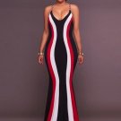 Cross Back Striped Women\'s Maxi Dress