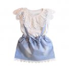 Baby Kids Girls Dress Princess Party Denim Cotton Fancy Flower Tutu Dresses