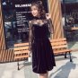 2018 Spring New Arrival Lace Corduroy Patchwork Women Dress Elegant A-line Korean Style Dress Office
