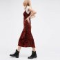 High Quality Red Green Pink Black Plunging Neckline Sexy Backless Vestidos Spaghetti Halter Women Sp