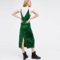 High Quality Red Green Pink Black Plunging Neckline Sexy Backless Vestidos Spaghetti Halter Women Sp