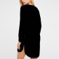 2017 Women Summer Sexy Soft Velvet Party Ladies Long Sleeves Loose Solid Casual Dress V Neck Girls M