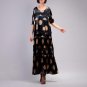 [OL] 2017 Autumn Spring New Lace Patchwork Dot Dress Velvet Maxi Dresses Vintage Loose Casual Women\