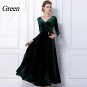Winter Women Plus Size Velvet Dress Long Sleeve Maxi Dress Evening Party Vintage Dress Black Blue Gr