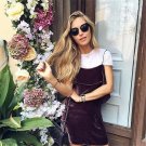 Qlychee Fashion Vintage Female Ruffles Backless Velvet Robe Spaghetti Strap Dress Women Mini Dresses