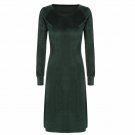 New Fashion Elegant Sexy Spring Autumn Winter Long Sleeve Party Women Velvet Dress Tunic Clothing Fe
