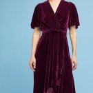 2018 new hot velvet loose irregular velvet dress short sleeve velour with belt long slim winter dres