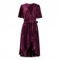 2018 new hot velvet loose irregular velvet dress short sleeve velour with belt long slim winter dres