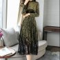 2017 Women Dress Red Winter Elegant Plus Size Velvet Long Sleeve Dresses Vintage Office Party A-line