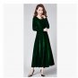 Autumn Winter A-line Elegant Dress Woman Casual Large Size M-3XL Solid Color O-neck Dress Ladies Gol