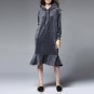Plus size Winter Dress 2017 New Women Long sleeve Hooded Thick Velvet Casual Loose Mermaid Midi Dres