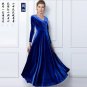 2016 Plus Size XXXL New Women Winter Dress V-Neck Long Maxi Velvet Dresses Elegant Ladies Formal Par