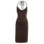 High Split Backless Sexy Mini Dress For Party Club Sexy Women Halter Velvet Dress