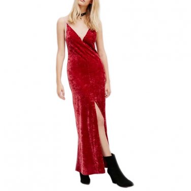 Boho People Deep Neckline Sleeveless Halter Dresses Spring Mesh Patchwork Long Split Hem Backless Ve