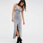 Boho People Deep Neckline Sleeveless Halter Dresses Spring Mesh Patchwork Long Split Hem Backless Ve