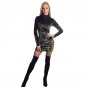 MIOIM Long Sleeve Velvet Pencil Dress Women Autumn High Neck Mini Bodycon Dresses Womens Elegant Par