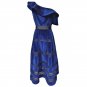 KENVY brand High-end luxury women\'s fashion blue  sexy Slim Lotus leaf ruffled long velvet dress