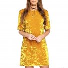 2017 Spring Summer Velvet Dress Women Short Sleeve Casual Mini Bodycon Ladies Dresses Satin Slip Plu