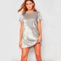 2017 Spring Summer Velvet Dress Women Short Sleeve Casual Mini Bodycon Ladies Dresses Satin Slip Plu