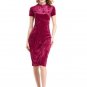 Plain Velvet Women\'s Sheath Dress