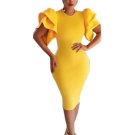Yellow Falbala Women\'s Bodycon Dress
