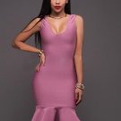 Plain Fishtail Backless Women\'s Party Dress