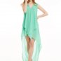 V-Neck Sleeveless Mesh Asymmetric Women\'s Day Dress