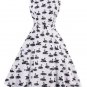 Invisible Zipper Printing Women\'s Skater Dress
