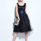 Black Pleated Backless Women\'s Vintage Dress (Plus Size Available)