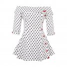 White Polka Dot A-line Dress