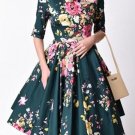 Half Sleeve Printing Women\'s Skater Dress