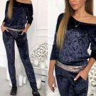 Warm Velvet Women\'s Jumpsuits Fashion Autumn Winter Suits Sexy Long Sleeve Pantsuit Suit Pullover P