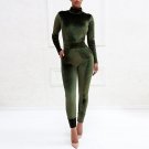 Sedrinuo 2018 Fashion Velvet Long Sleeve Rompers Womens Jumpsuit Skinny Long Pant Turtlenecks Bodyco