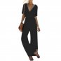 Deep V Neck Ladies Sexy Bodysuits Female Playsuits 2018 Summer Half Sleeve Elegant Jumpsuits For Wom